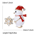 Alloy Enamel Snowflake Snowman Brooch Pin For Christmas Clothing view 4