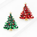 Alloy Enamel Rhinestone Christmas Tree Brooch Pin For Holiday Outfits (9175) view 3