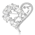 Alloy Rhinestone Hollow Heart Brooch Pin For Suits And Coats view 2