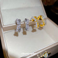 Light Luxury French Retro C Shape Faux Pearl Rhinestone Stud Earrings For Women view 3
