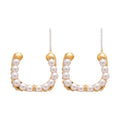 Light Luxury French Retro C Shape Faux Pearl Rhinestone Stud Earrings For Women view 5
