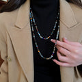 Ethnic Bohemian Colorful Faux Crystal Beaded Geometric Round Sweater Necklace For Women view 3
