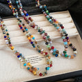 Ethnic Bohemian Colorful Faux Crystal Beaded Geometric Round Sweater Necklace For Women view 2