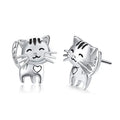 Hot Selling Women's Cat Metal Oil Painting Smiley Face Stud Earrings For Commuter Accessories view 1