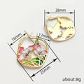 Gold Plated Pastoral Floral Earrings For Women, Oil Painted Ethnic Vacation Jewelry view 4