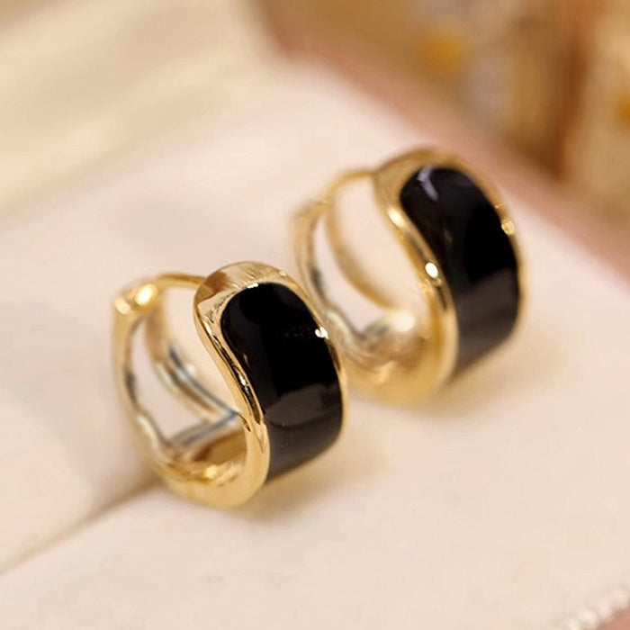 Minimalist Daily Enamel Earrings For Women, Versatile Commuter Fashion Niche Personality Jewelry