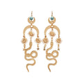 Vintage Ethnic Alloy Sun Moon Snake Pendant Tassel Drop Earrings For Women view 5