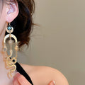 Vintage Ethnic Alloy Sun Moon Snake Pendant Tassel Drop Earrings For Women view 3