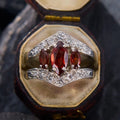 Elegant Faux Ruby Crown Ring For Women, Marquise Stone Luxury Evening Dress Jewelry Accessory view 2