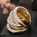 Court Style Line Combination Ring For Women, French Old Money Elegant European Fashion Jewelry view 3