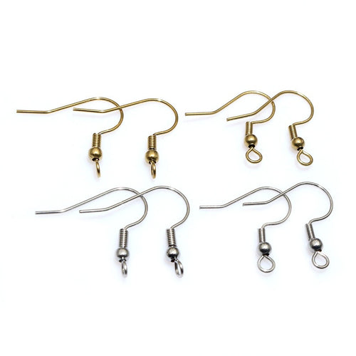 100pcs Stainless Steel Vacuum Gold Plated Ear Hooks For DIY Earrings Jewelry Accessories