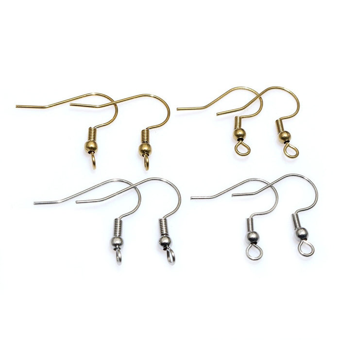 100pcs Stainless Steel Vacuum Gold Plated Ear Hooks For DIY Earrings Jewelry Accessories