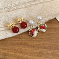 Chinese Style Faux Pearl Horse Bow Stud Earrings With Silver Needle Light Luxury Daily Jewelry view 4