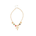 Vintage Alloy Rhinestone Cross Pendant Necklace For Women, Geometric Luxury Collarbone Chain view 5