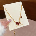 Real Gold Plated Enamel Metal Horse Necklace Chinese Style Light Luxury Clavicle Chain for Women view 4