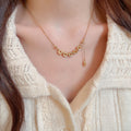 New Chinese Style Round Copper Coin Pendant Necklace Bracelet Jewelry Set Vintage Light Luxury view 4