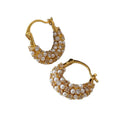 Gold Plated Zircon Round Faux Pearl Drop Earrings Chic Geometric Elegant Fashion Jewelry for Women view 5