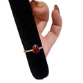 Gold Plated Copper Zircon Enamel Gourd Open Ring, New Chinese Style Geometric Finger Jewelry view 5