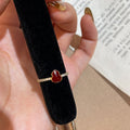 Gold Plated Copper Zircon Enamel Gourd Open Ring, New Chinese Style Geometric Finger Jewelry view 4