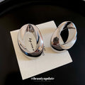 Metal Smooth Oval Stud Earrings Fashion OL Minimalist Geometric Light Luxury Ear Jewelry view 2