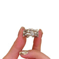 Light Luxury Faux Pearl Zircon Open Ring Bangle For Women Korean Elegant Hand Jewelry view 5