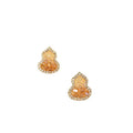 Gold Plated Silver Needle Zircon Gourd Stud Earrings Chinese Retro Geometric Artificial Crystal Jewelry view 5