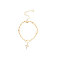 French Light Luxury Copper Zircon Cross Star Geometric Bangle Elegant Women's Jewelry view 5