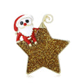 Alloy Enamel 3D Star Santa Brooch Pin For Christmas Gifts view 1