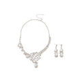 Light Luxury Alloy Rhinestone Teardrop Pendant Stud Earrings Necklace Jewelry Set view 5