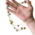 Vintage Artificial Crystal Beaded Sweater Necklace Ethnic Maillard Round Geometric Style For Women view 5