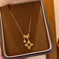 Gold Plated Copper Zircon Flower Necklace Light Luxury Minimalist Everyday Clavicle Chain view 4