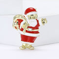 Alloy Enamel Santa Claus Brooch For Christmas Clothing Gift Decoration view 3
