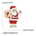 Alloy Enamel Santa Claus Brooch For Christmas Clothing Gift Decoration view 4