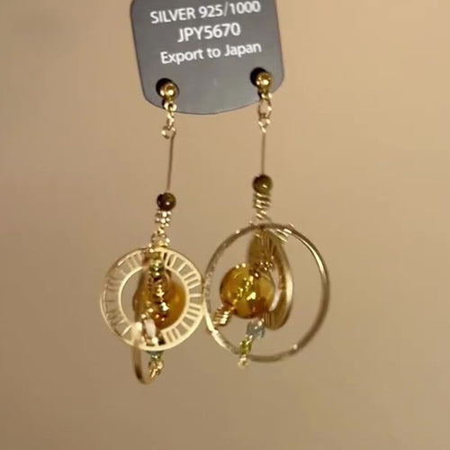 Silver Needle Crystal Hollow Round Pendant Drop Earrings Light Luxury Geometric Women's Jewelry
