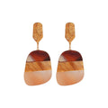 Fashion OL Style Acetate Oval Geometric Pendant Silver Needle Drop Earrings For Women view 5