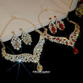 Court Style Alloy Rhinestone Waterdrop Stud Earrings Necklace Jewelry Set Vintage Elegant Luxury view 3