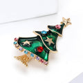 Alloy Enamel Rhinestone Christmas Tree Brooch For Festive Apparel view 3
