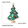 Alloy Enamel Rhinestone Christmas Tree Brooch For Festive Apparel view 4