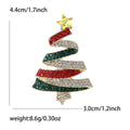Alloy Enamel Rhinestone Christmas Tree Brooch Pin For Holiday Gifts view 4