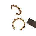 Gold Plated Tiger Eye Faux Pearl Round Geometric Maillard Vintage Stud Earrings For Women view 5