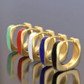 Versatile Minimalist Enamel Earrings For Daily Wear Fashion Designer Ear Jewelry view 3