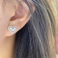 Light Luxury Heart Stud Earrings Simple Fresh Versatile Heart Shape Fashion Jewelry For Women view 3