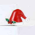 Alloy Enamel Christmas Hat Brooch For Unisex Apparel Decoration view 2