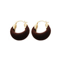 2026 New Flocked Round Geometric Earrings Vintage Light Luxury Winter Commuter Earrings for Women view 5