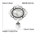 Alloy Vintage Glass Pendant Brooch Pin For Suits And Dresses view 5