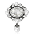 Alloy Vintage Glass Pendant Brooch Pin For Suits And Dresses view 1