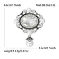 Alloy Vintage Glass Pendant Brooch Pin For Suits And Dresses view 6