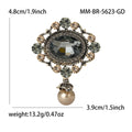 Alloy Vintage Glass Pendant Brooch Pin For Suits And Dresses view 4
