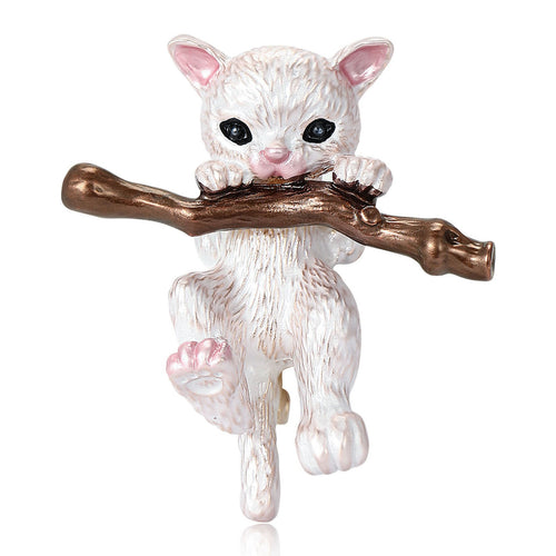 Alloy Enamel Cute Cat Brooch For Cartoon Clothing Decoration