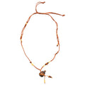 Maillard Style Tiger Eye Stone Wood Bead Gourd Sweater Necklace Vintage Ethnic Geometric Choker for Women view 5